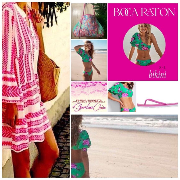 new lily pink CORAL REEF waterproof neoprene tote light resort travel beach bag - Picture 7 of 16